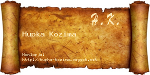 Hupka Kozima névjegykártya